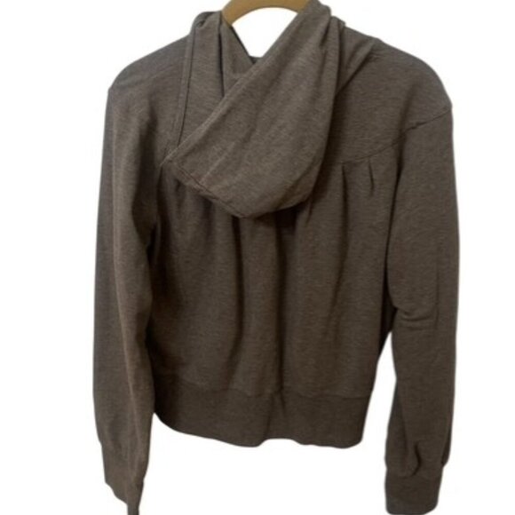 Ann Taylor Loft Women's L Hoodie Olive Green Pockets Cotton NWOT - Picture 3 of 5